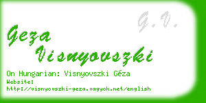 geza visnyovszki business card